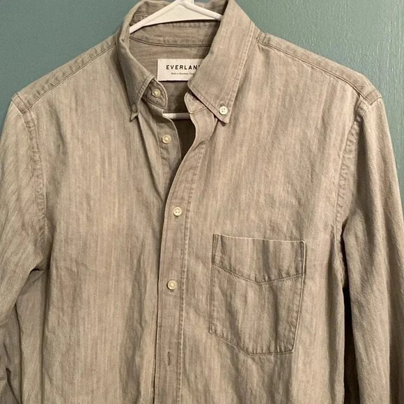 Everlane gray Oxford style button down 100% cotton womens shirt xs - Picture 4 of 8